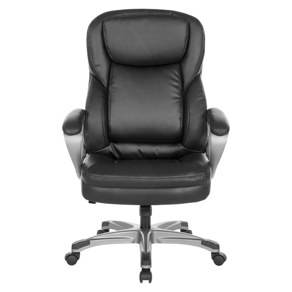 OSP Home Furnishings Exec Bonded Leather Office Chair with Lumbar Support for Executive Home Workspace ECH67707-EC3