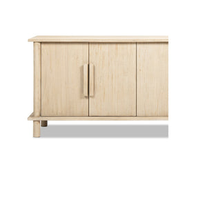 English Elm Milo Reclaimed Pine Four Door Sideboard with Cerused Grain for Dining Room B2719P485494