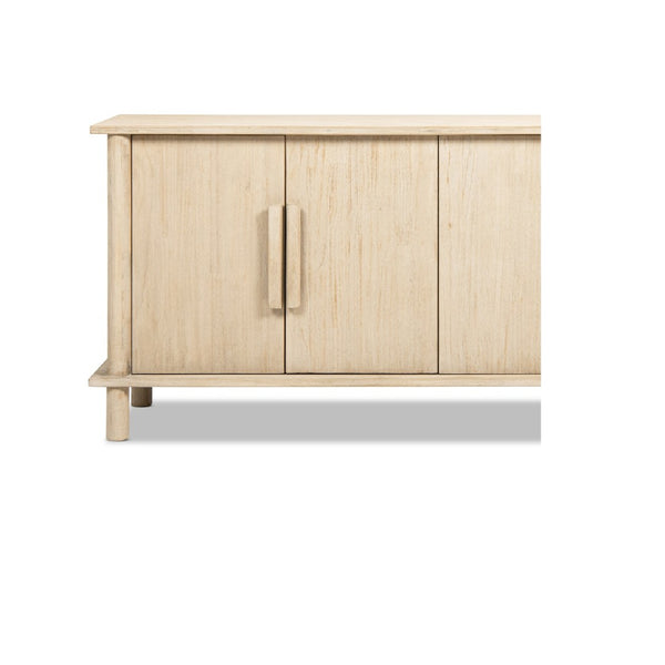 English Elm Milo Reclaimed Pine Four Door Sideboard with Cerused Grain for Dining Room B2719P485494