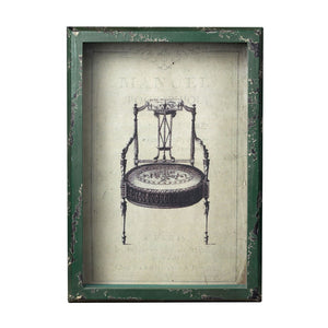 Picture Frame with French Antique Chair Print - Distressed Verde 128-1027 Elk Home