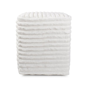 Howard Elliott Universal Cube Avanti Ottoman - Luxurious Faux Leather Side Table With Rich Grain Texture Appeal White 100% Polyester 128-1342-howard-elliott