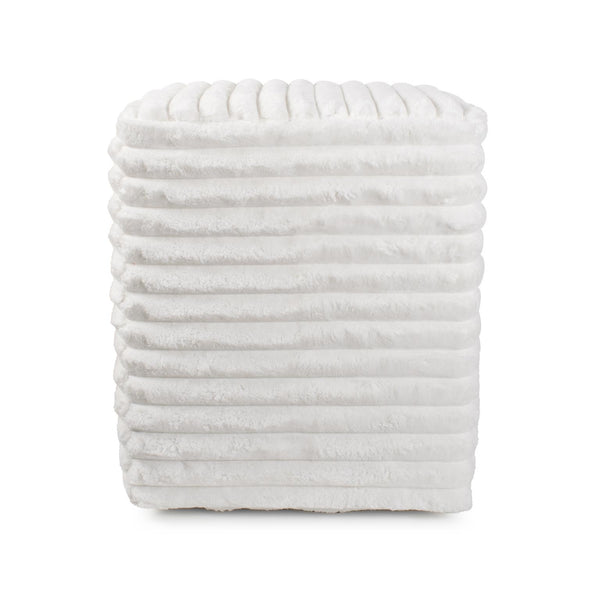 Howard Elliott Universal Cube Avanti Ottoman - Luxurious Faux Leather Side Table With Rich Grain Texture Appeal White 100% Polyester 128-1342-howard-elliott