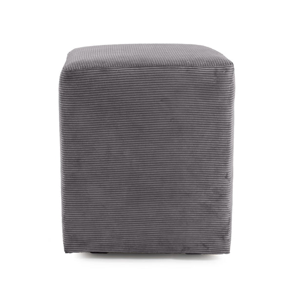 Howard Elliott Universal Cube Avanti Ottoman - Luxurious Faux Leather Side Table With Rich Grain Texture Appeal Gray 88% Poly,12% Nylon 128-1346-howard-elliott