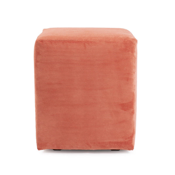 Howard Elliott Universal Cube Avanti Ottoman - Luxurious Faux Leather Side Table With Rich Grain Texture Appeal Orange 88% Poly,12% Nylon 128-1348-howard-elliott