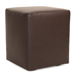 Howard Elliott Universal Cube Avanti Ottoman - Luxurious Faux Leather Side Table With Rich Grain Texture Appeal Brown 100% Polyurethane 128-192-howard-elliott