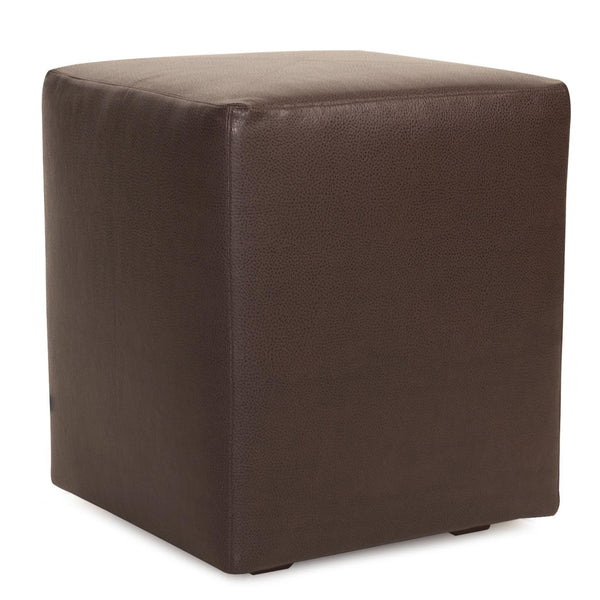 Howard Elliott Universal Cube Avanti Ottoman - Luxurious Faux Leather Side Table With Rich Grain Texture Appeal Brown 100% Polyurethane 128-192-howard-elliott