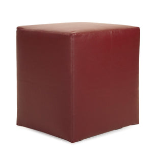 Howard Elliott Universal Cube Avanti Ottoman - Luxurious Faux Leather Side Table With Rich Grain Texture Appeal Red 100% Polyurethane 128-193-howard-elliott