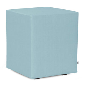 Howard Elliott Universal Cube Avanti Ottoman - Luxurious Faux Leather Side Table With Rich Grain Texture Appeal Blue 100% Polyester 128-200-howard-elliott