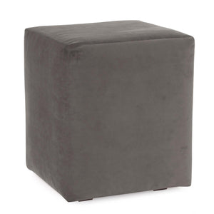 Howard Elliott Universal Cube Avanti Ottoman - Luxurious Faux Leather Side Table With Rich Grain Texture Appeal Gray 100% Polyester 128-225-howard-elliott