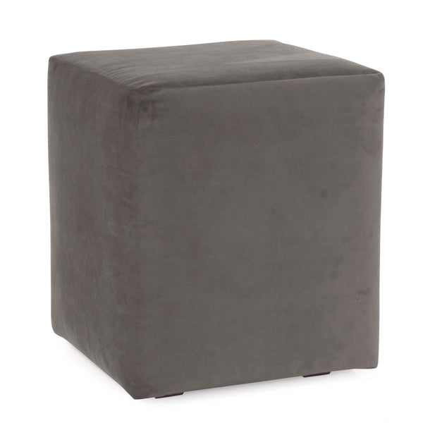 Howard Elliott Universal Cube Avanti Ottoman - Luxurious Faux Leather Side Table With Rich Grain Texture Appeal Gray 100% Polyester 128-225-howard-elliott