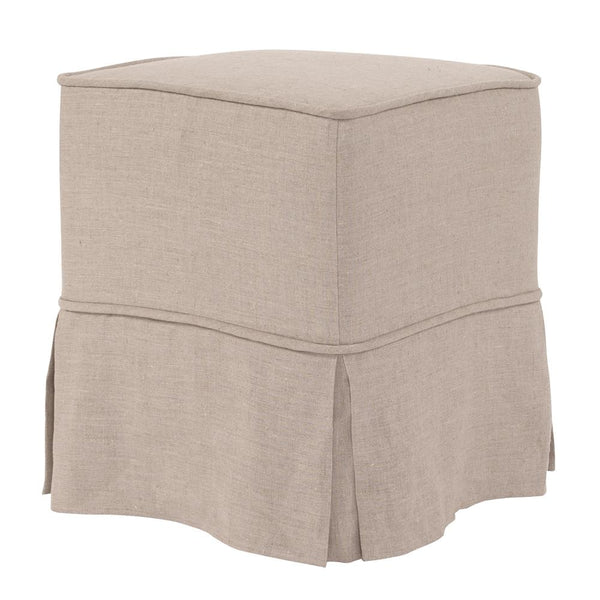 Howard Elliott Universal Cube Avanti Ottoman - Luxurious Faux Leather Side Table With Rich Grain Texture Appeal Brown 100% Linen 128-610s-howard-elliott