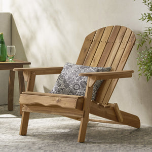 English Elm Christopher Knight Home® - Malibu Handcrafted Adirondack Chair - Durable Acacia Wood, Rustic Style, Foldable For Easy Storage N770P241668M