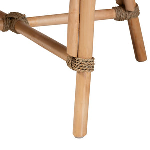 Baxton Studio bali Kyle Modern Bohemian Dining Side Chair - Handcrafted Natural Rattan with Cushion & Sturdy Base Kyle-Rattan-DC-No Arm