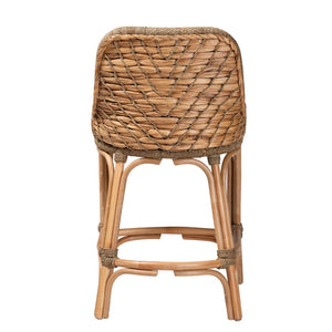 Baxton Studio bali Kyle Modern Bohemian Rattan Counter Stool with Cushion – Handcrafted, Coastal Charm & Comfort Kyle-Rattan-CS