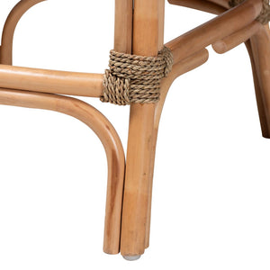 Baxton Studio bali Kyle Modern Bohemian Rattan Counter Stool with Cushion – Handcrafted, Coastal Charm & Comfort Kyle-Rattan-CS