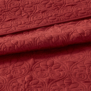 English Elm Reversible Madison Park Quebec King Bedspread Set with Quilted Texture, Oversized Drape and Antimicrobial Freshness Protection Red 17.72 L x 15.35 W x 7.87 H B03597457