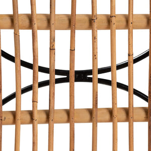 Baxton Studio bali Garan Modern Bohemian Rattan Counter Stool with Black Metal Legs for Stylish Kitchen Seating Leaf-Rattan-CS