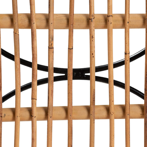 Baxton Studio bali Garan Modern Bohemian Rattan Counter Stool with Black Metal Legs for Stylish Kitchen Seating Leaf-Rattan-CS