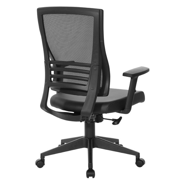 OSP Home Furnishings Vertical Mesh Back Ergonomic Office Chair with Lumbar Support and Faux Leather Seat EM60930-U6