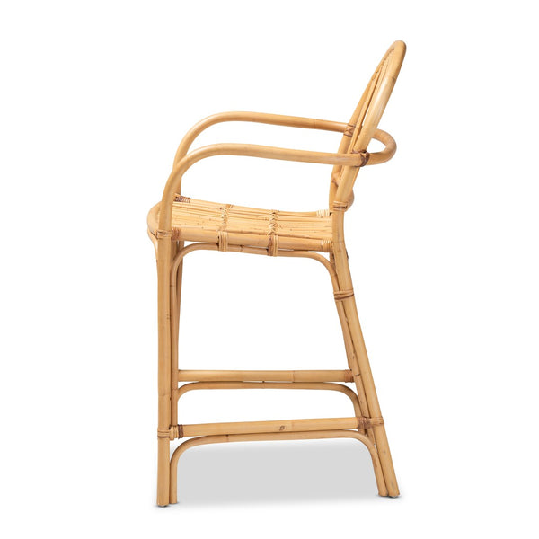 Baxton Studio bali Tugera Handcrafted Modern Bohemian Rattan Counter Stool - Chic Comfort for Home Bars & Dining Tugera-Rattan-CS