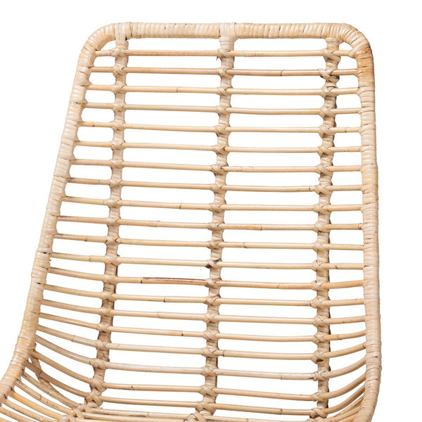 Baxton Studio Baxton Studio Modern Bohemian 5-Piece Dining Set with Rattan Chairs & Oak-Finished Table Design KYG001C-Natural-5PC Dining Set