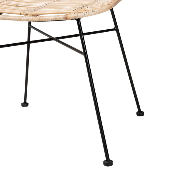 Baxton Studio Baxton Studio Modern Bohemian 5-Piece Dining Set with Rattan Chairs & Oak-Finished Table Design KYG001C-Natural-5PC Dining Set