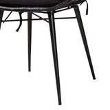 Baxton Studio Sabelle Modern Bohemian Finished Wood and Rattan Dining Set Black KYG002C-Black-5PC Dining Set