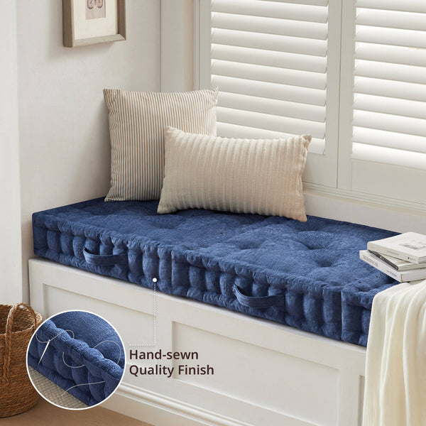 English Elm Poly Chenille Square Floor Pillow Cushion Plush 24x24 Inch Soft Polyester Seat Pad for Cozy Living Spaces Navy Blue 3.22 L x 23.03 W x 12.8 H B035P280524
