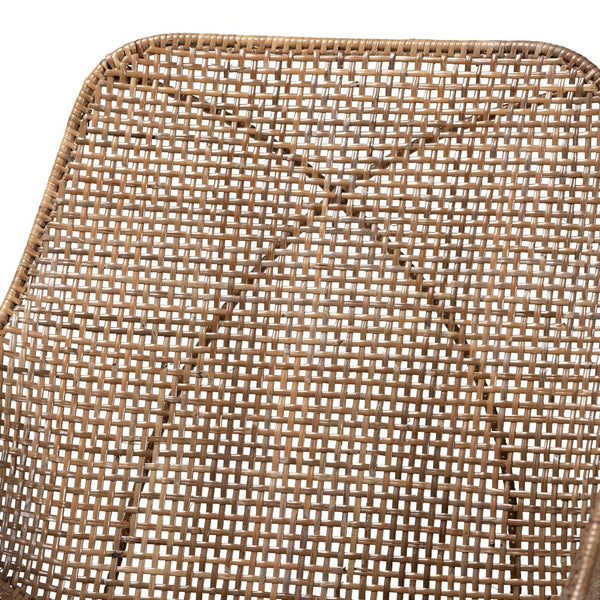 Baxton Studio bali Modern Bohemian Greywashed Rattan & Black Metal Dining Chair Set – 2-Piece Comfort & Style! Balerina3-Light Grey Rattan-DC