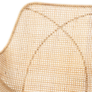 Baxton Studio bali Ballerina Japandi Dining Chair Set - Handcrafted Mahogany & Rattan, Cozy Minimalist Style 2-Piece Balerina3-Natural Rattan-DC