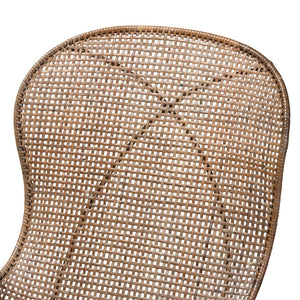 Baxton Studio bali Sabelle Japandi 2-Piece Dining Chair Set - Greywashed Rattan & Black Metal for Modern Spaces Santa2-Light Grey Rattan-DC