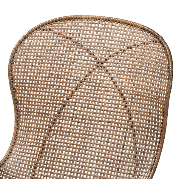 Baxton Studio bali Sabelle Japandi 2-Piece Dining Chair Set - Greywashed Rattan & Black Metal for Modern Spaces Santa2-Light Grey Rattan-DC