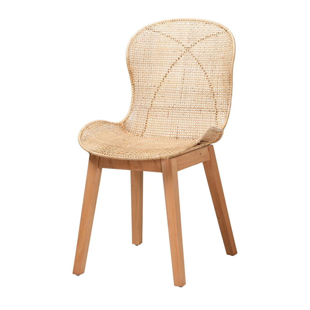 Baxton Studio Baxton Studio Emmali 7-Piece Dining Set - Modern Bohemian Design with Natural Rattan & Wood Charm KYG015C-Natural-7PC Dining Set