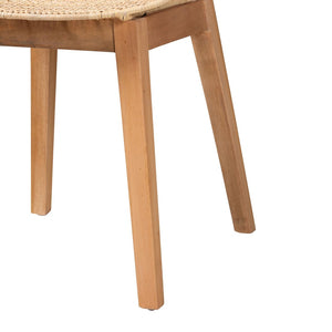 Baxton Studio bali Sabelle Japandi 2-Piece Dining Chair Set - Natural Brown Mahogany & Rattan for Elegant Spaces Santa2-Natural Rattan-DC