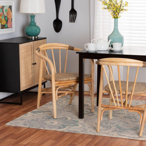 Baxton Studio bali Kyoto Modern Bohemian Rattan Dining Chair - Handcrafted, Ergonomic Comfort & Unique Style Kyoto-Natural-DC