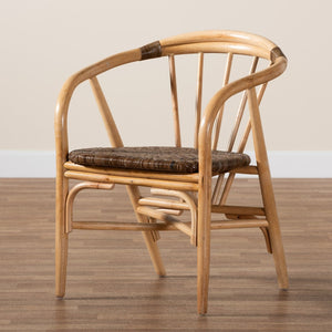 Baxton Studio bali Kyoto Modern Bohemian Rattan Dining Chair - Handcrafted, Ergonomic Comfort & Unique Style Kyoto-Natural-DC