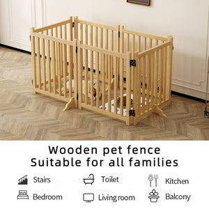 English Elm (6 Panel) Freestanding Wood Pet Gate Accordion Folding Indoor Dog Fence 31 Inch W2641P336052
