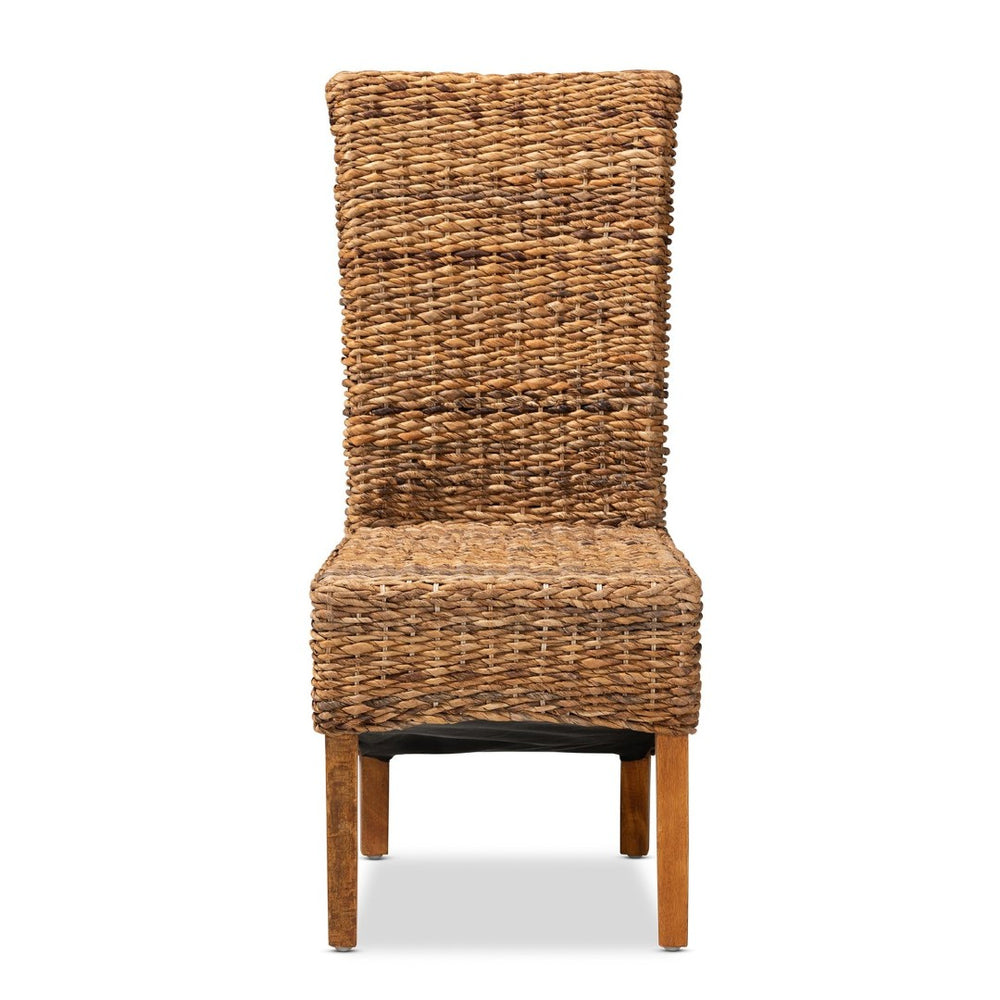 Baxton Studio bali Trianna Rustic Seagrass Dining Chair with Brown Wood Finish – Comfortable, Fully Assembled Design Florence Highback-Natural-DC