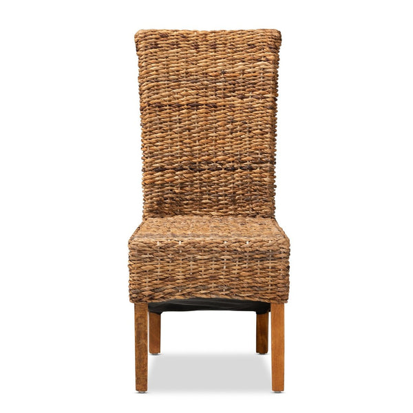 Baxton Studio bali Trianna Rustic Seagrass Dining Chair with Brown Wood Finish – Comfortable, Fully Assembled Design Florence Highback-Natural-DC