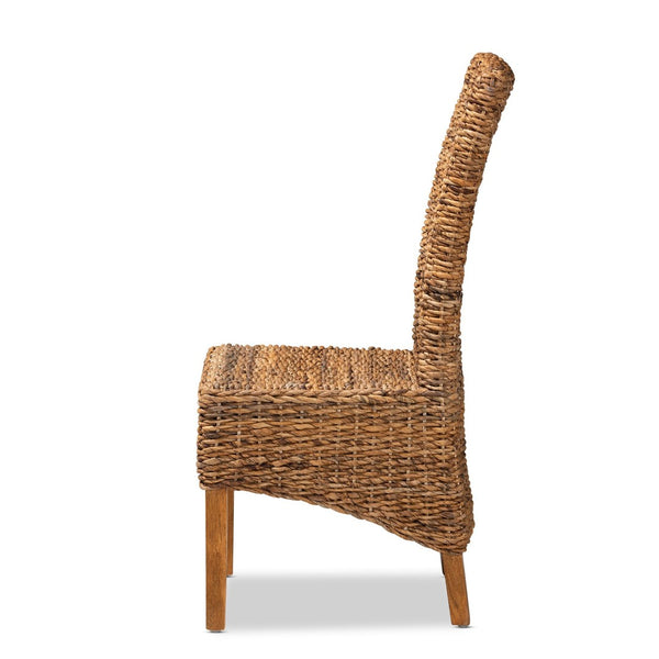 Baxton Studio bali Trianna Rustic Seagrass Dining Chair with Brown Wood Finish – Comfortable, Fully Assembled Design Florence Highback-Natural-DC