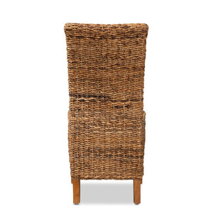 Baxton Studio bali Trianna Rustic Seagrass Dining Chair with Brown Wood Finish – Comfortable, Fully Assembled Design Florence Highback-Natural-DC