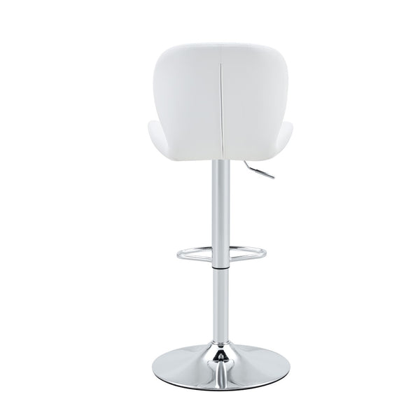 English Elm Set of 2 Adjustable Tufted Pu Barstools with Chrome Base for Kitchen Island or Pub W3875P382615