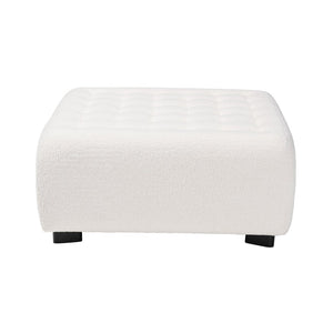 Baxton Studio Baxton Studio Athena Modern Ivory Boucle Ottoman - Versatile Square Design for Chic Interiors 2211-Beige-Ottoman