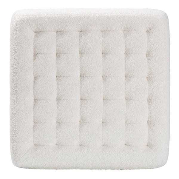Baxton Studio Baxton Studio Athena Modern Ivory Boucle Ottoman - Versatile Square Design for Chic Interiors 2211-Beige-Ottoman