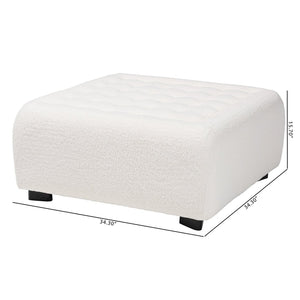 Baxton Studio Baxton Studio Athena Modern Ivory Boucle Ottoman - Versatile Square Design for Chic Interiors 2211-Beige-Ottoman