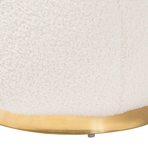 Baxton Studio Baxton Raelynn Modern Ivory Boucle Ottoman with Gold Metal Base – Chic Accent for Any Room 2212-Beige-Ottoman
