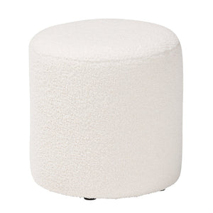 Baxton Studio Baxton Studio Tori Modern Ivory Boucle Ottoman - Chic Round Footstool for Stylish Living Spaces 1708A-Beige-Ottoman
