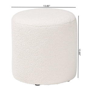 Baxton Studio Baxton Studio Tori Modern Ivory Boucle Ottoman - Chic Round Footstool for Stylish Living Spaces 1708A-Beige-Ottoman