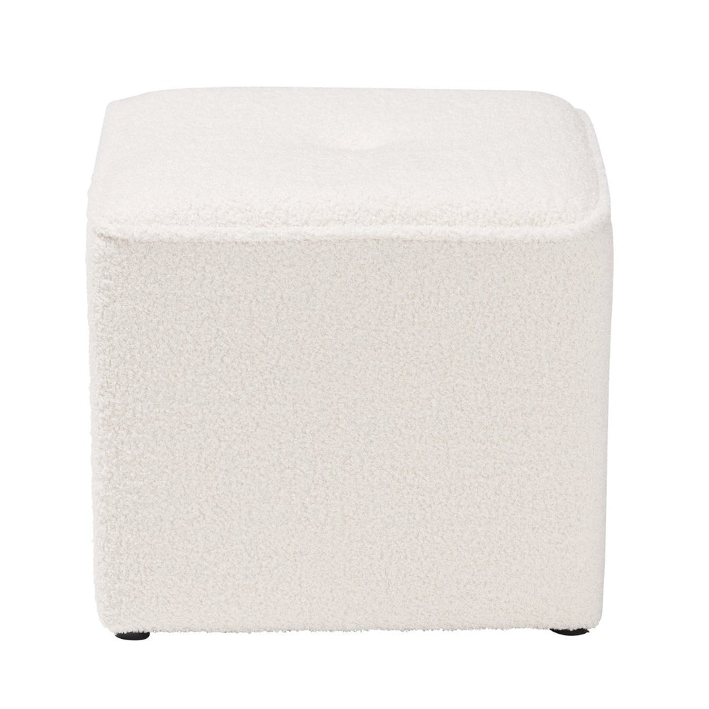 Baxton Studio Baxton Studio Modern Ivory Boucle Ottoman - Stylish, Compact Footrest & Extra Seating Solution 1709A-Beige-Ottoman