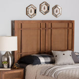 Baxton Studio Katrice Mid-Century Modern Ash Walnut Finished Wood Queen Size Headboard with Rattan